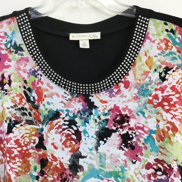 Emaline Women's Montarey Sleeveless Multi-Color Floral Blouse Size 2X NWT - Picture 3 of 7